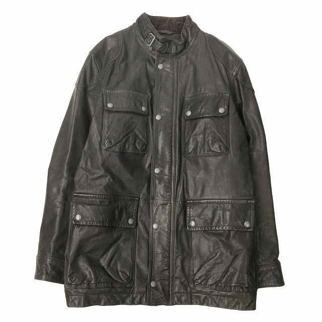 バナナリパブリック✨シングルライダースジャケット M ブラウン カウレザー 牛革 バナナリパブリック✨シングルライダースジャケット M ブラウン