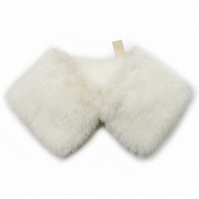 【中古】タオ コムデギャルソン フェイクファー ティペット マフラー エコファー ショール 白 ホワイト 3Q-K001/■Q04の通販は 7,200円