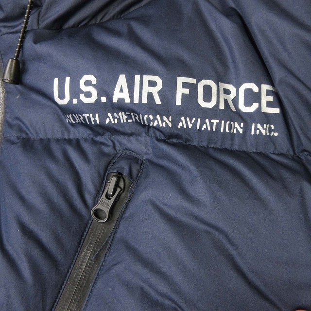 【中古】アヴィレックス AVIREX Armed Forces Manufacturer ダウン フライト ジャケット フーディー ロゴ プリントの通販は 【中古】アヴィレックス AVIREX Armed Forces Manufacturer ダウン フライト ジャケット フーディー ロゴ プリントの通販は