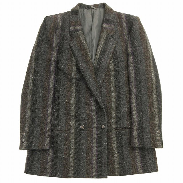 【中古】アレキサンダージュリアン ALEXANDER JULIAN ツイード ダブル テーラード ジャケット 縮絨風 ブレザーの通販は 4,980円