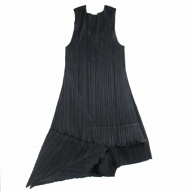 イッセイミヤケプリーツプリーズ黒 チュニックアシメントリー イッセイ