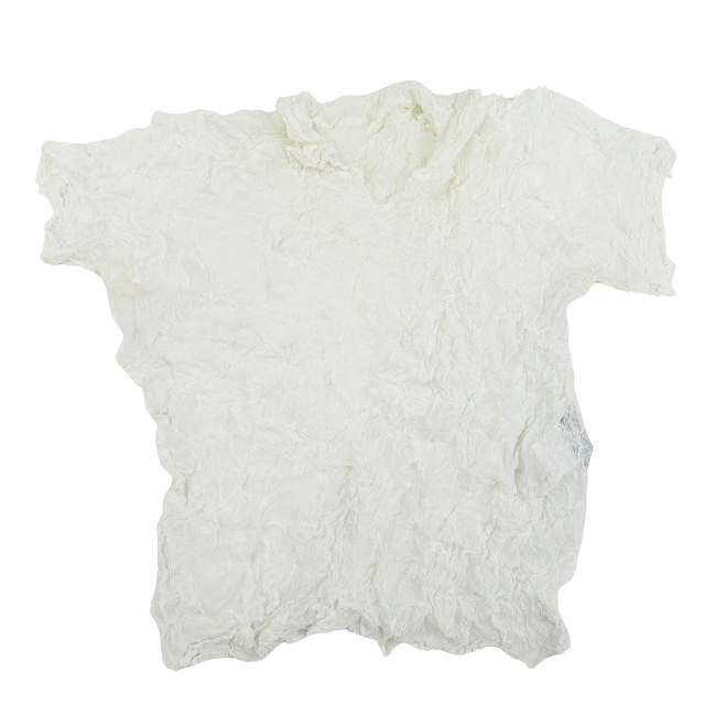 【中古】vintage 98ss ペルマネンテ イッセイミヤケ ワッシャープリーツ加工 半袖 シャツ ブラウス シアー素材の通販は