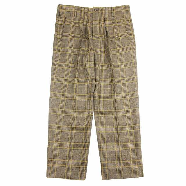 【中古】美品 ポールスミスコレクション PAUL SMITH COLLECTION ウール チェック 2タック スラックス パンツの通販は
