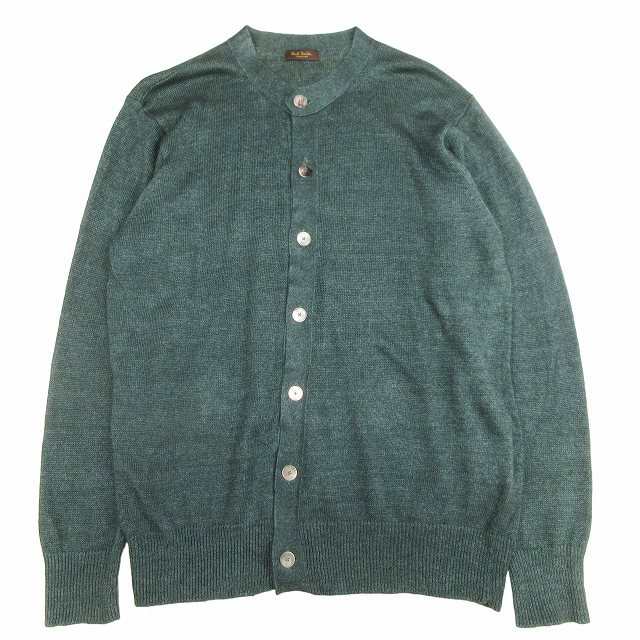 【中古】ポールスミスコレクション PAUL SMITH COLLECTION リネン 100% ニット カーディガン 長袖 クルーネックの通販は