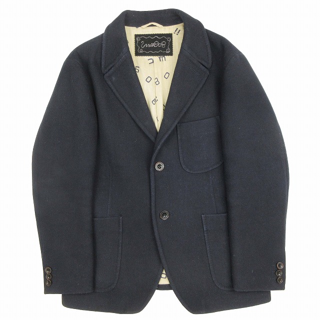 45rpm umii908 ショートウールコート　濃紺　ネイビー　裏地総柄 45rpm Umi908 コート 45rpm umii908 ショートウールコート 濃紺