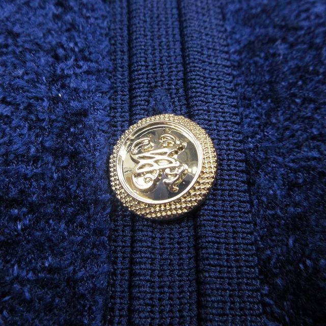 【中古】美品 24AW グレースコンチネンタル GRACE CONTINENTAL モール ニット カーディガン 長袖 金ボタン シェニールの通販は