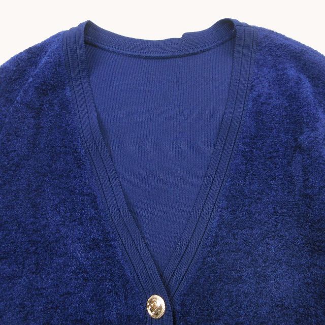 【中古】美品 24AW グレースコンチネンタル GRACE CONTINENTAL モール ニット カーディガン 長袖 金ボタン シェニールの通販は