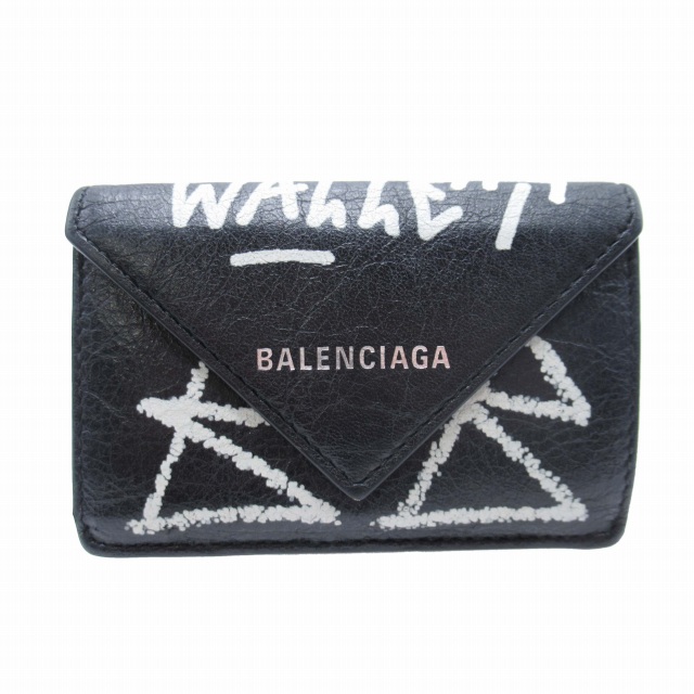 【中古】美品 バレンシアガ PAPIER MINI GRAFFITI WALLET 財布 ペーパー ミニ グラフィティ アリーナ ウォレット/EK1 の通販は
