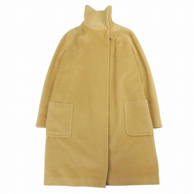 美品△Max Mara マックスマーラ シルク100％ 白タグ 中綿入り ロング