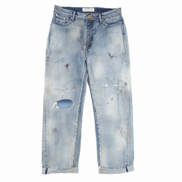 【中古】22aw アンセルム ANCELLM WISM 別注 ACW2 REPAIR SLIM リペアデニム スリムテーパード ジーンズ パンツの通販は 25,900円