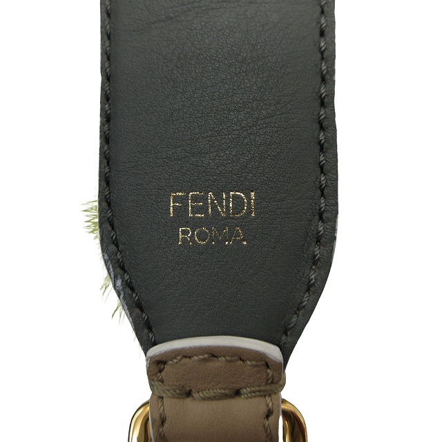 中古】美品 フェンディ FENDI ストラップユー ロング レザー ファー