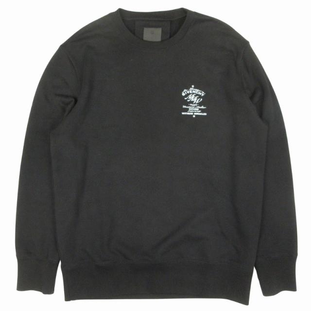 【中古】極美品 ジバンシィ GIVENCHY ロゴプリント クルーネック スウェット トップス プルオーバー 裏毛 XL