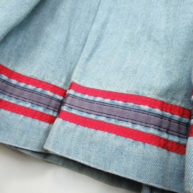 中古】グッチ GUCCI ソフトデニム ロング プリーツスカート ロゴ