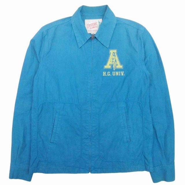 【中古】美品 ヒステリックグラマー HYSTERIC GLAMOUR ブルゾン ジャケット アウター スイングトップ L 青