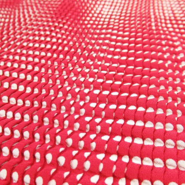 【中古】96ss vintage イッセイミヤケ ボックスプリーツ加工 ドット ワンピース ノースリーブ ドレス 膝丈 M 赤 白 中古】96ss vintage イッセイミヤケ ボックスプリーツ加工 ドット