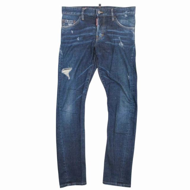 【中古】極美品 16aw ディースクエアード DSQUARED2 ダメージ加工 ウォッシュ スキニー デニム パンツ ジーンズ 44
