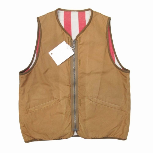 【中古】美品 20ss ビズビム VISVIM IRIS LINER VEST アイリスライナーベスト リバーシブル 3 ライトブラウン