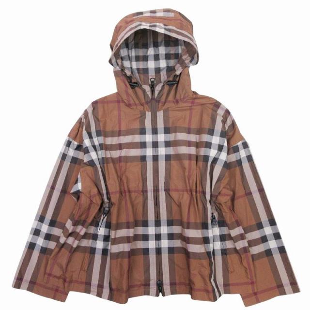 【中古】未使用品 バーバリー BURBERRY チェック フーデッド ジャケット ブルゾン パーカー ジップアップ 36 ◇11