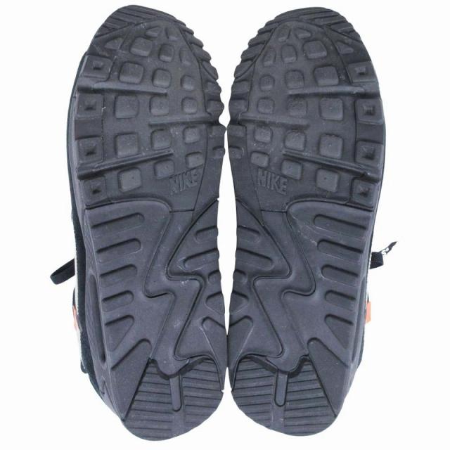 【中古】美品 ナイキ × オフホワイト エアマックス90 スニーカー シューズ 靴  AA7293-001 サイズUS8.5 26.5cm 黒