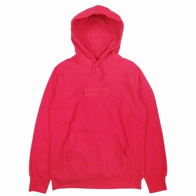 【中古】美品 14aw シュプリーム Tonal トーナル ボックスロゴ パーカー フーディー スウェット S 赤 レッド