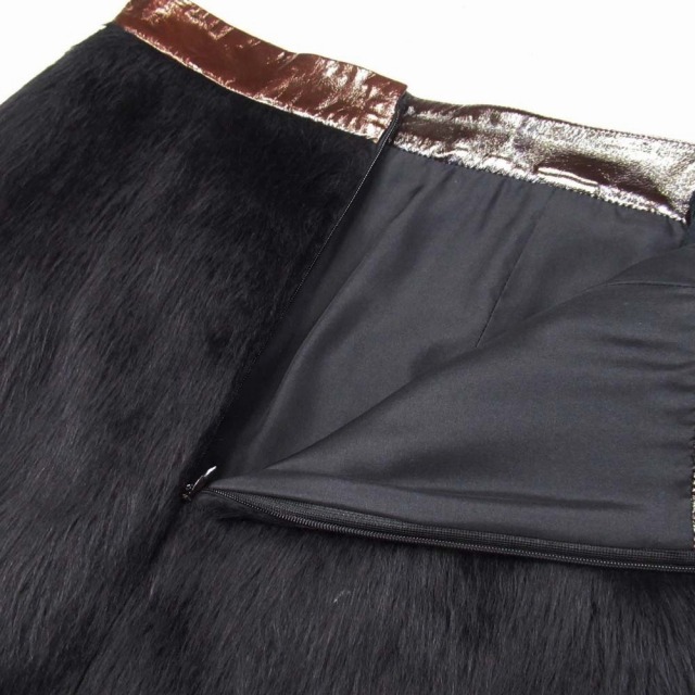 中古】美品 セリーヌ フィービー期 アルパカ ファー レザー スカート  