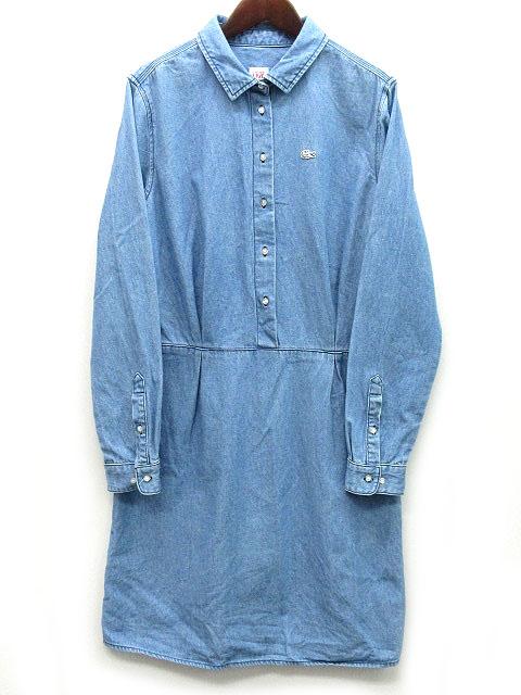 中古 ラコステ ライブ Lacoste L Ve デニム ワンピース 長袖 ウエストフィット ひざ丈 白ワニ インディゴブルー M Ef9428 レディースの通販はau Pay マーケット ブランド古着のベクトル