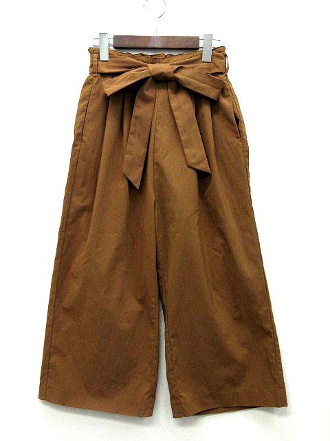 中古 グーコミューン Gout Commun ワイド パンツ タック リボンベルト ゴムウエスト キャメル 36 レディースの通販はau Pay マーケット ブランド古着のベクトル