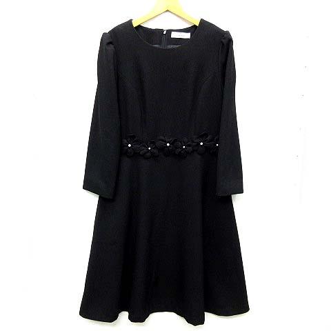 中古 ギャラリービスコンティ ワンピース パール お花 フラワーモチーフ 七分袖 ひざ丈 ブラック 黒 2 美品 レディースの通販はau Pay マーケット ブランド古着のベクトル