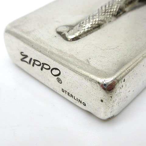 中古】ジッポー ZIPPO 80s スターリングシルバー 立体 スネーク ヘビ 