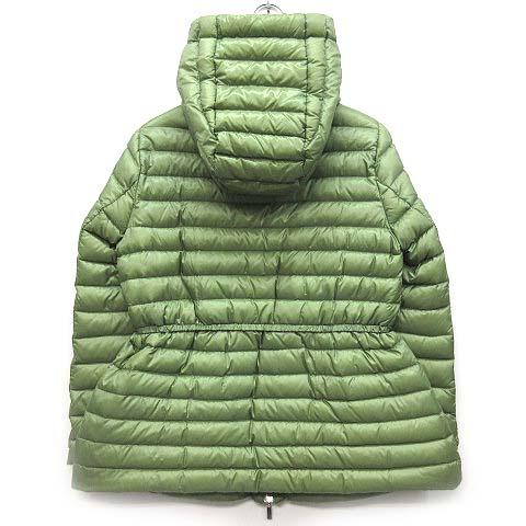 【中古】モンクレール MONCLER アニカ ANIKA ライト ダウン ジャケット フード付き グログラン トリム 若草色 グリーン 0 国内正規_1