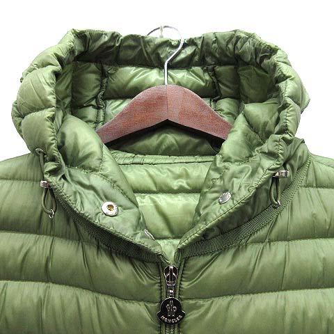 【中古】モンクレール MONCLER アニカ ANIKA ライト ダウン ジャケット フード付き グログラン トリム 若草色 グリーン 0 国内正規_2