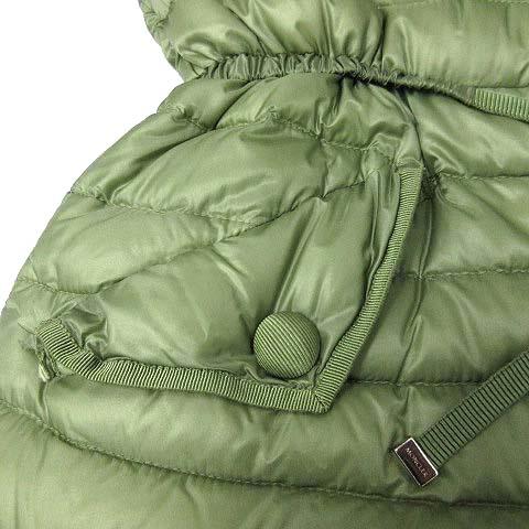 【中古】モンクレール MONCLER アニカ ANIKA ライト ダウン ジャケット フード付き グログラン トリム 若草色 グリーン 0 国内正規_3