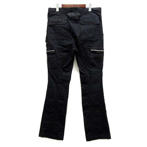 【中古】フォーサムワン FORSOMEONE カーゴ パンツ ストレッチ UTILITY CARGO TROUSERS ブラック 黒 48  78000179 メンズ｜au PAY マーケット