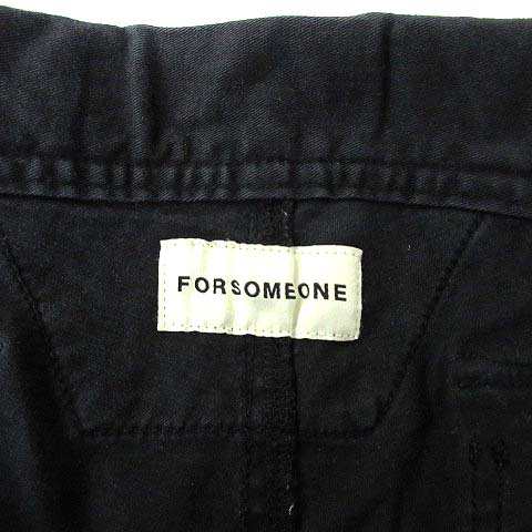 【中古】フォーサムワン FORSOMEONE カーゴ パンツ ストレッチ UTILITY CARGO TROUSERS ブラック 黒 48  78000179 メンズ｜au PAY マーケット