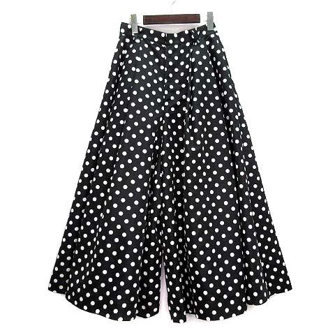 【中古】ロイスクレヨン Lois CRAYON 2022SS ワイド ボリューム パンツ ドット ブラック ホワイト 黒 白 M 美品 レディース