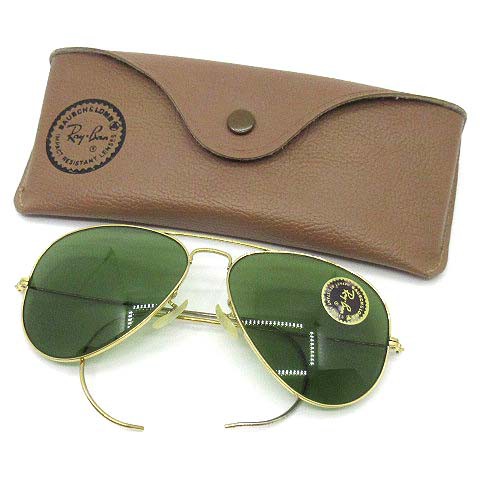 KZ6742☆RAY BAN : B&L ティアドロップサングラス☆ゴールドフレーム