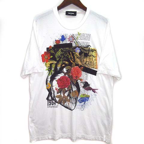 中古】ディースクエアード DSQUARED2 フラワー プリント Tシャツ