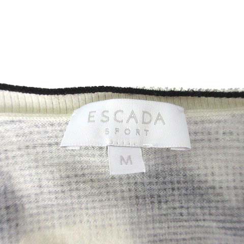 中古】エスカーダ ESCADA ウール ニット カーディガン 総柄 バタフライ