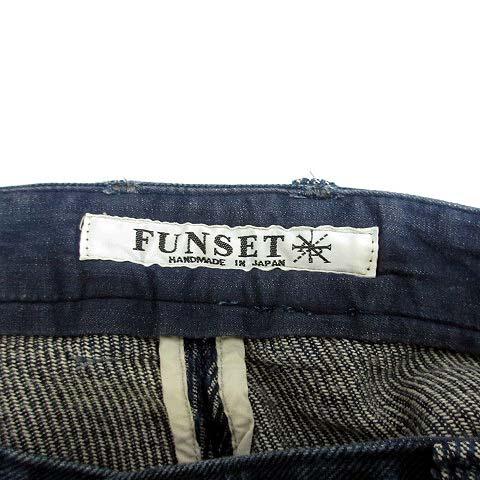【中古】ファンセットオブアート FUNSET OF ART 刺子 ツイル パンツ コットン シルク インディゴ L メンズ_2