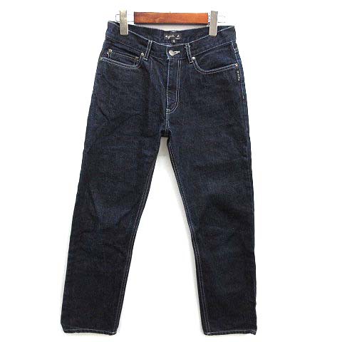 【中古】アニエスベー agnes b. KH91 テーパード スリム デニム パンツ セルビッチ ジーンズ インディゴ 26 レディースの通販は