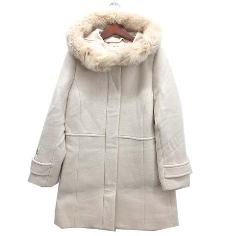 【中古】未使用品 デビュー ド フィオレ Debut de Fiore コート ロング フラッフィーウール フード フォックスファー アイボリー 36の通販は 6,336円