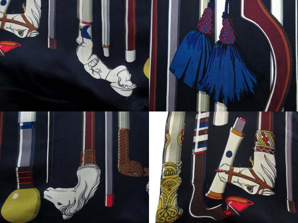 【中古】エルメス HERMES ステッキ les Cannes シルク カシミヤ ニット ワンピース チュニック ノースリーブ ブラック 黒 36 レディース_6