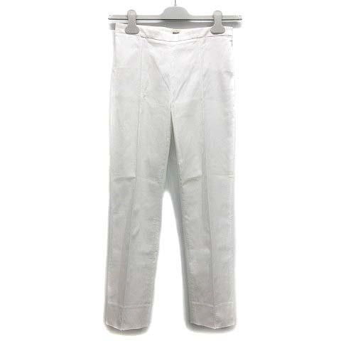 【中古】エルメス HERMES センタープレス コットン ストレッチ  パンツ 2017SS ホワイト 白 36 レディース