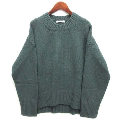 【中古】ギャルリーヴィー GALERIE VIE トゥモローランド ファインウール クルーネック プルオーバー ニット セーター 23AW グリーン S