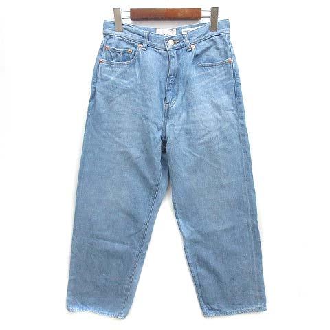 【中古】ヤエカ YAECA ワイド クロップド デニム パンツ ジーンズ コットン リネン ライトブルー 29 14-11U レディースの通販は 5,229円