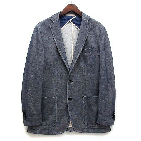 【中古】パオローニ PAOLONI テーラード ジャケット 2B THE JERSEY JACKET ネイビー系 48 メンズの通販は 8,800円