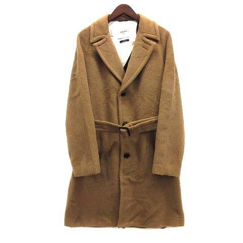 【中古】パルト PALTO シモーネ モヘア ベルト付き チェスター コート SIMONE 20W MOHAIR キャメル 46 イタリア製 メンズ