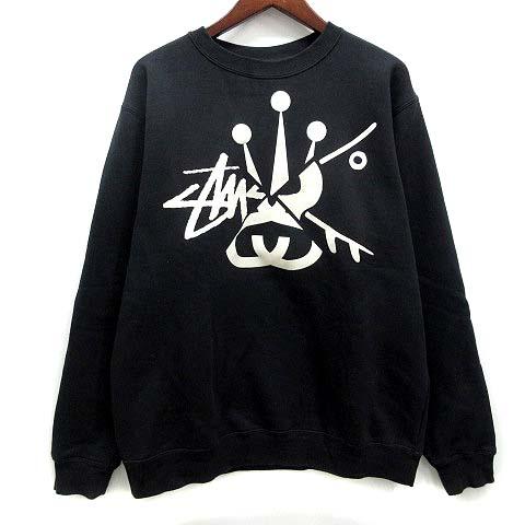 中古】ステューシー STUSSY ミックスロゴ フロッキー スウェット 