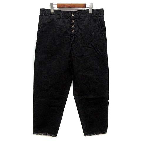 【中古】ガサ GASA 丘の上の空 綿麻 デニムパンツ M 黒 ブラック 13231-01213 2023AW レディース