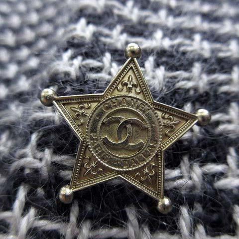 【中古】シャネル CHANEL モヘア ツイード ロング コート パリダラス ボタン 裏地シルク 総柄 P49610 ブラック系 38 国内正規 レディース_4